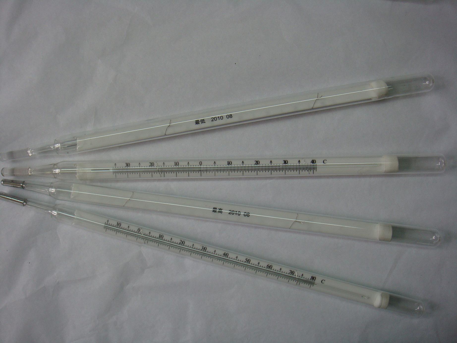 glass mercury max min thermometer with